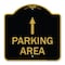 Signmission Designer Series Parking Area W/ Ahead Arrow, Black & Gold Aluminum Sign, 18" x 18", BG-1818-23468 A-DES-BG-1818-23468 - alternate 1
